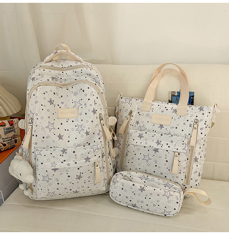 Star-Printed Multipurpose School Backpack and Tote Set Stornfield