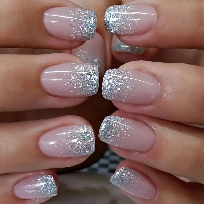 Glamorous Sparkling Square Press-On Nails Stornfield