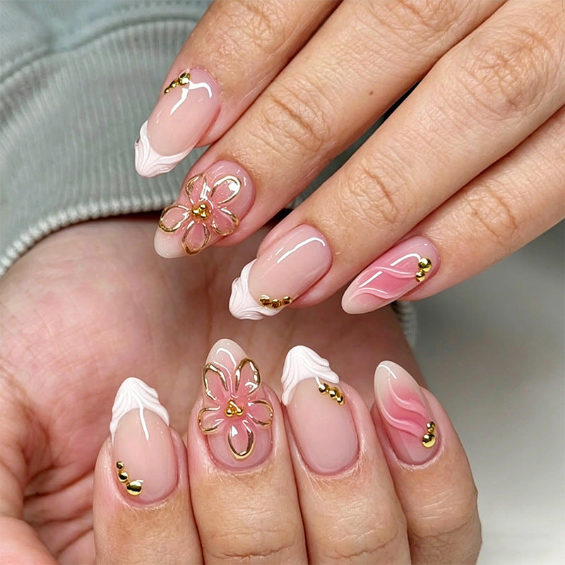 Artful nail set with floral accents Stornfield