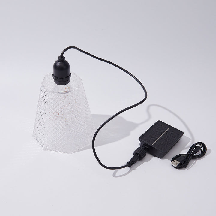 Crystal-Pattern Solar Pendant Light USB Rechargeable LED Stornfield