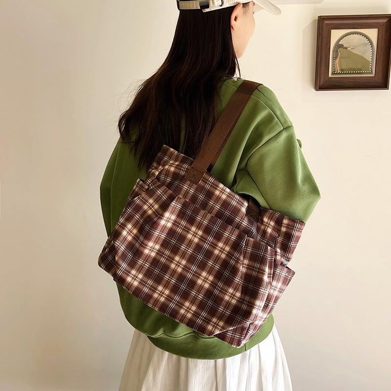 WoSpacious Plaid Utility Tote Bag Stornfield