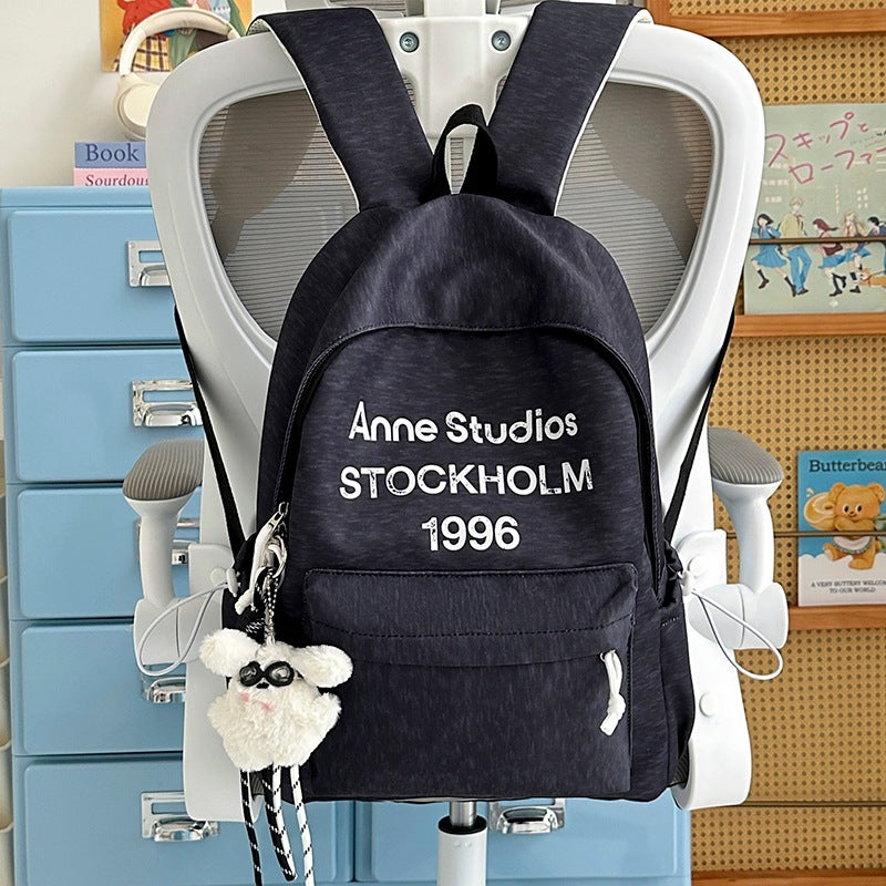 Casual Lightweight Backpack with Cute Plush Charm Stornfield