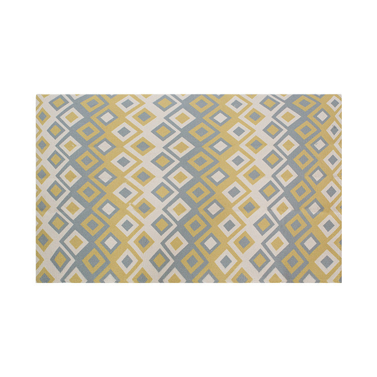 Flat-woven rectangular rug for living and entrance areas with quatrefoil pattern Stornfield