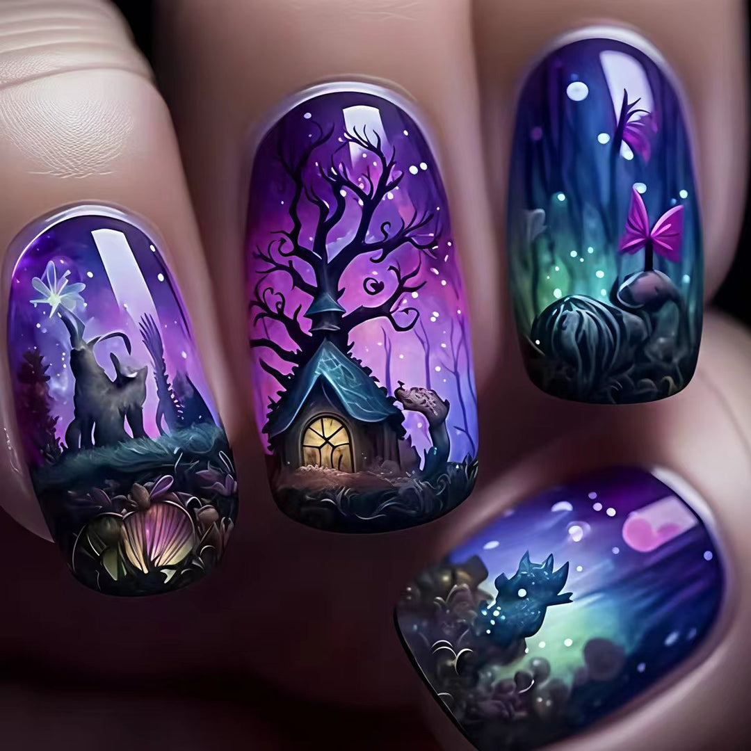 Fairy Tale Forest Design Artificial Nails Stornfield