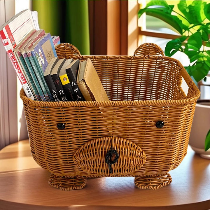 Handcrafted natural material storage basket Stornfield