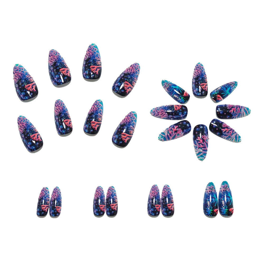 Artifical nails with sea coral design Stornfield