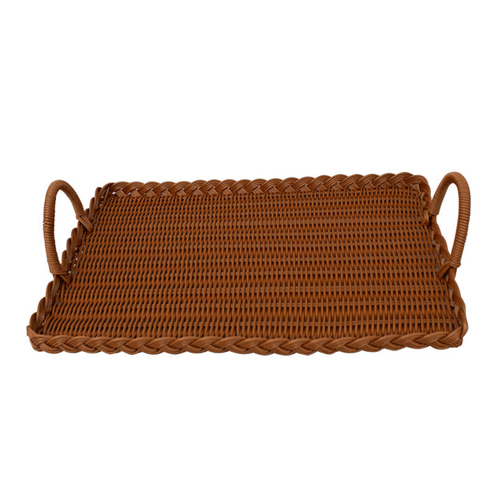 Handcrafted Woven Serving Tray Set Stornfield