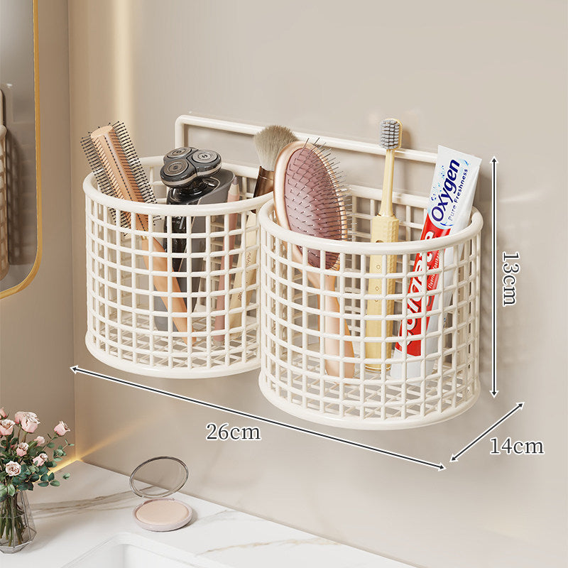 Ventilated Plastic Hanging Wall Storage Basket for Bathroom Vanity