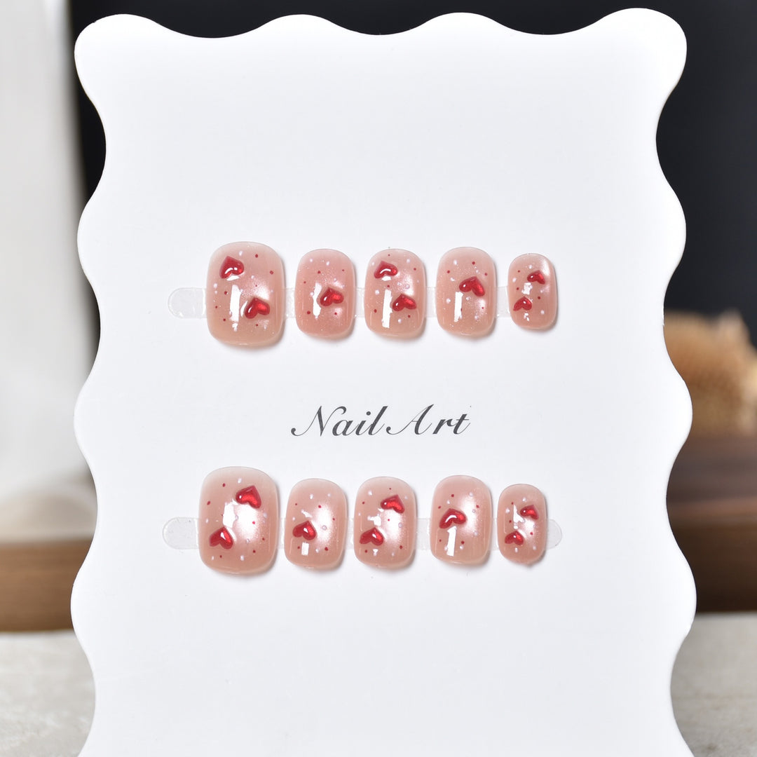 Innovative Heart-Themed Adhesive Nail Art Stornfield