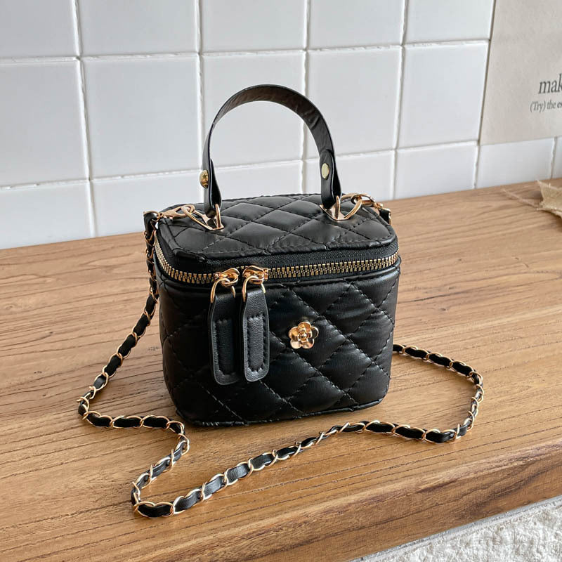 Quilted Faux Leather Mini Crossbody Bag