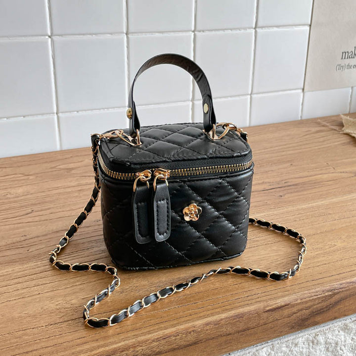 Quilted Faux Leather Mini Crossbody Bag