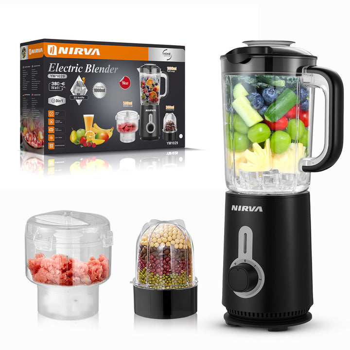 High-Power Multi-Functional Electric Blender with Chopper and Juicing Attachments Stornfield