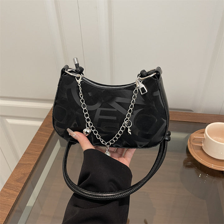 Chic Chain-Accent Handheld Bag