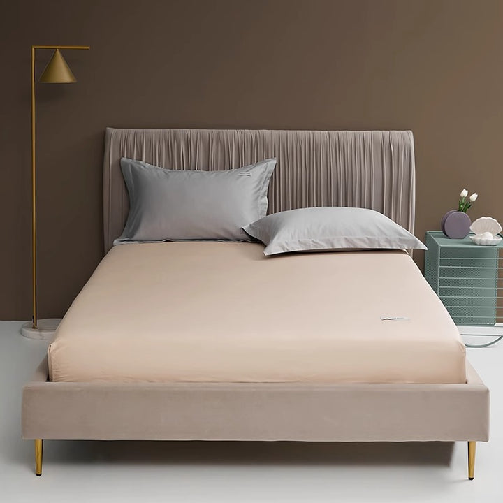 Deep-Pocket Fitted Mattress Sheet Cotton-Blend Stretch Skirt