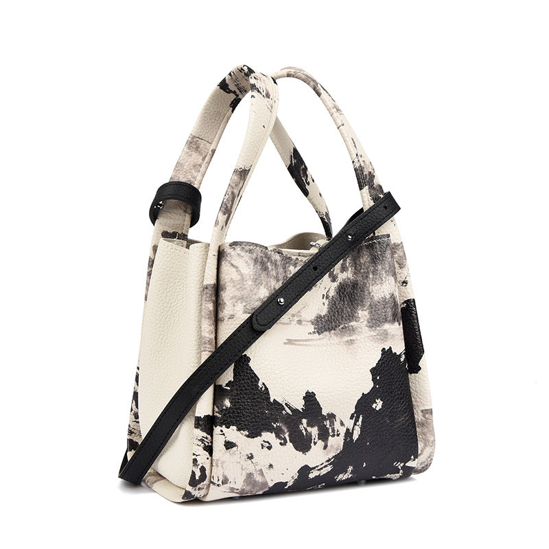 Artistic Print Leather Handbag Stornfield