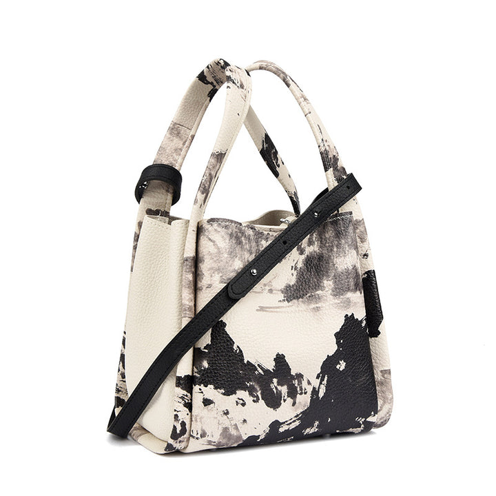 Artistic Print Leather Handbag Stornfield