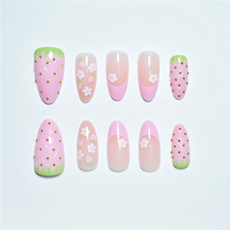 Strawberry-Themed Press-On Nail Set Stornfield