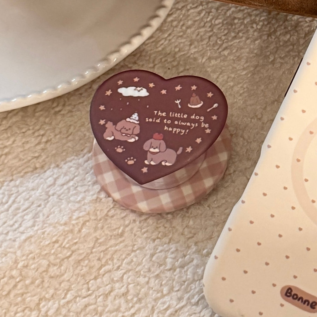 Heart-shaped cosmetic box with cute dog design Stornfield