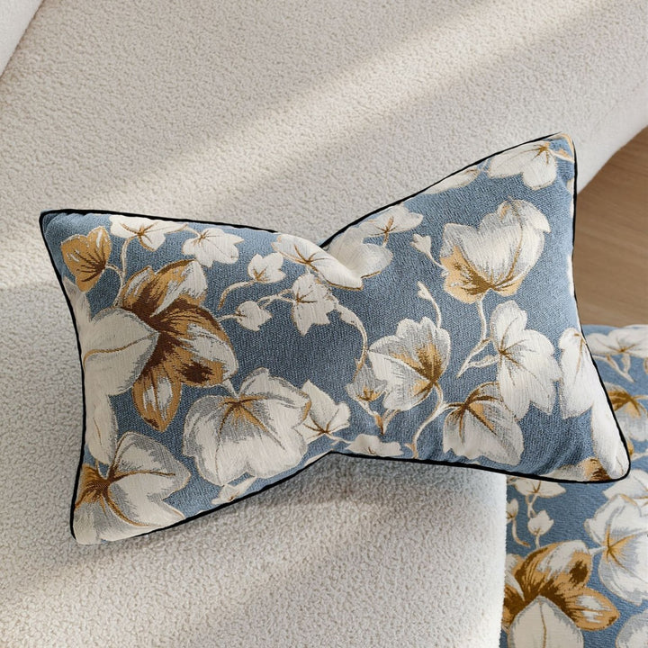 Elegant decorative pillow with floral print