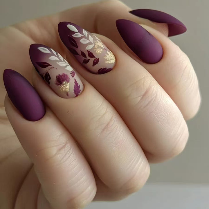 Elegant Floral Press-On Nail Set Stornfield