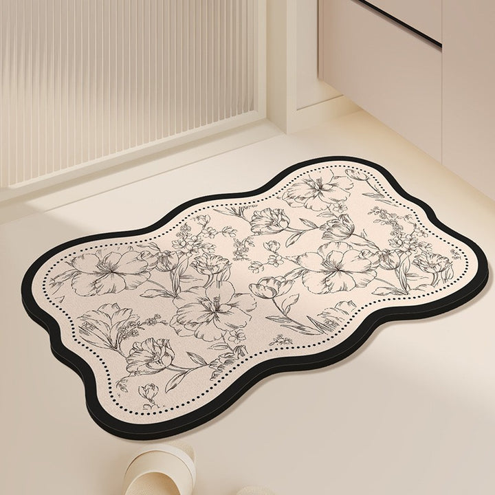 Floral Pattern Memory Foam Bath Mat