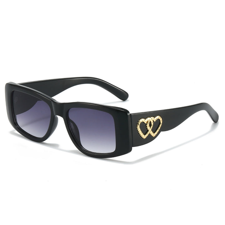 Heart-Embellished Square Frame Sunglasses Stornfield