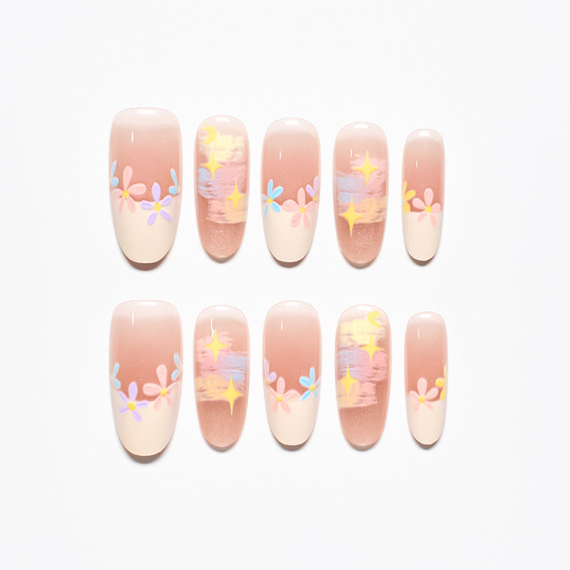 Floral Decorative Press-On Nail Set Stornfield