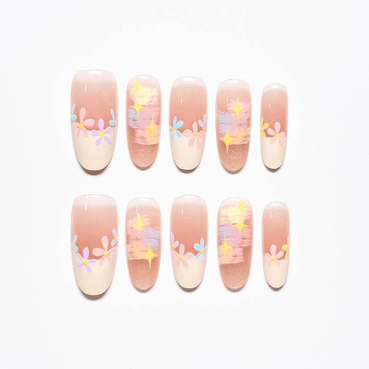 Floral Decorative Press-On Nail Set Stornfield