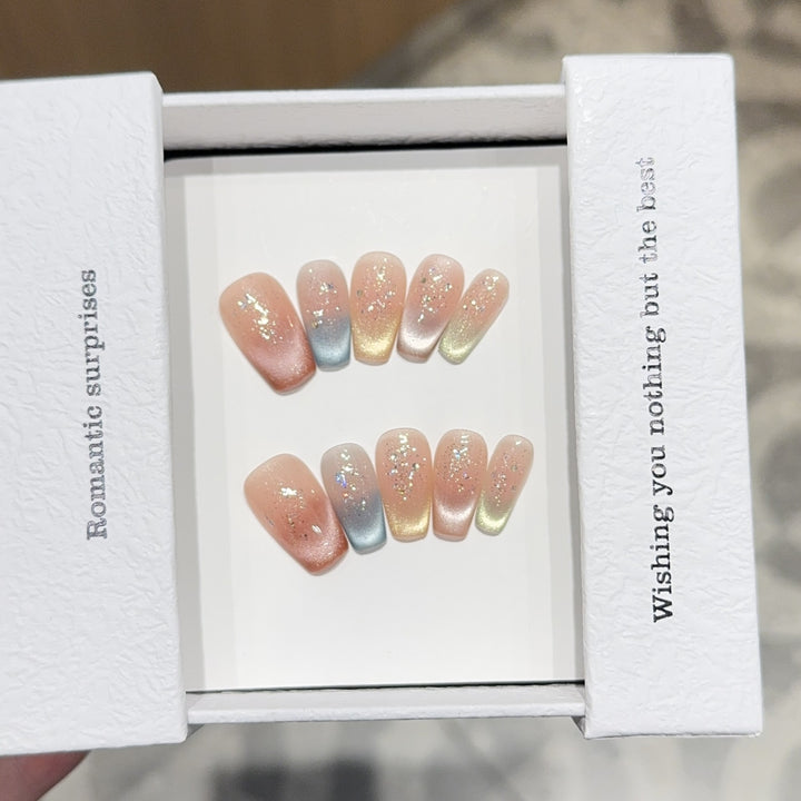Elegant artificial nail tips with ombre effect Stornfield