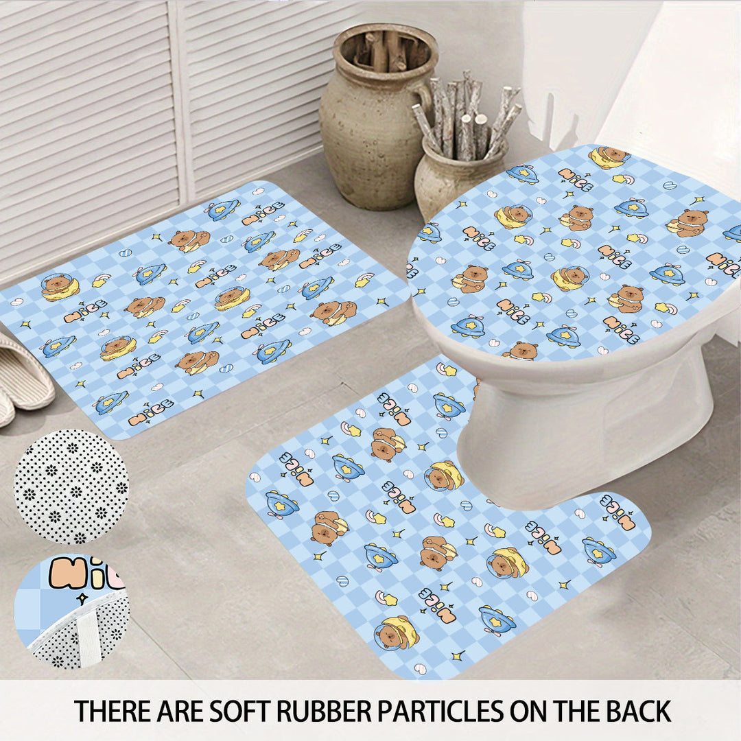 Cute Bear-Themed Four-Piece Bathroom Set Stornfield