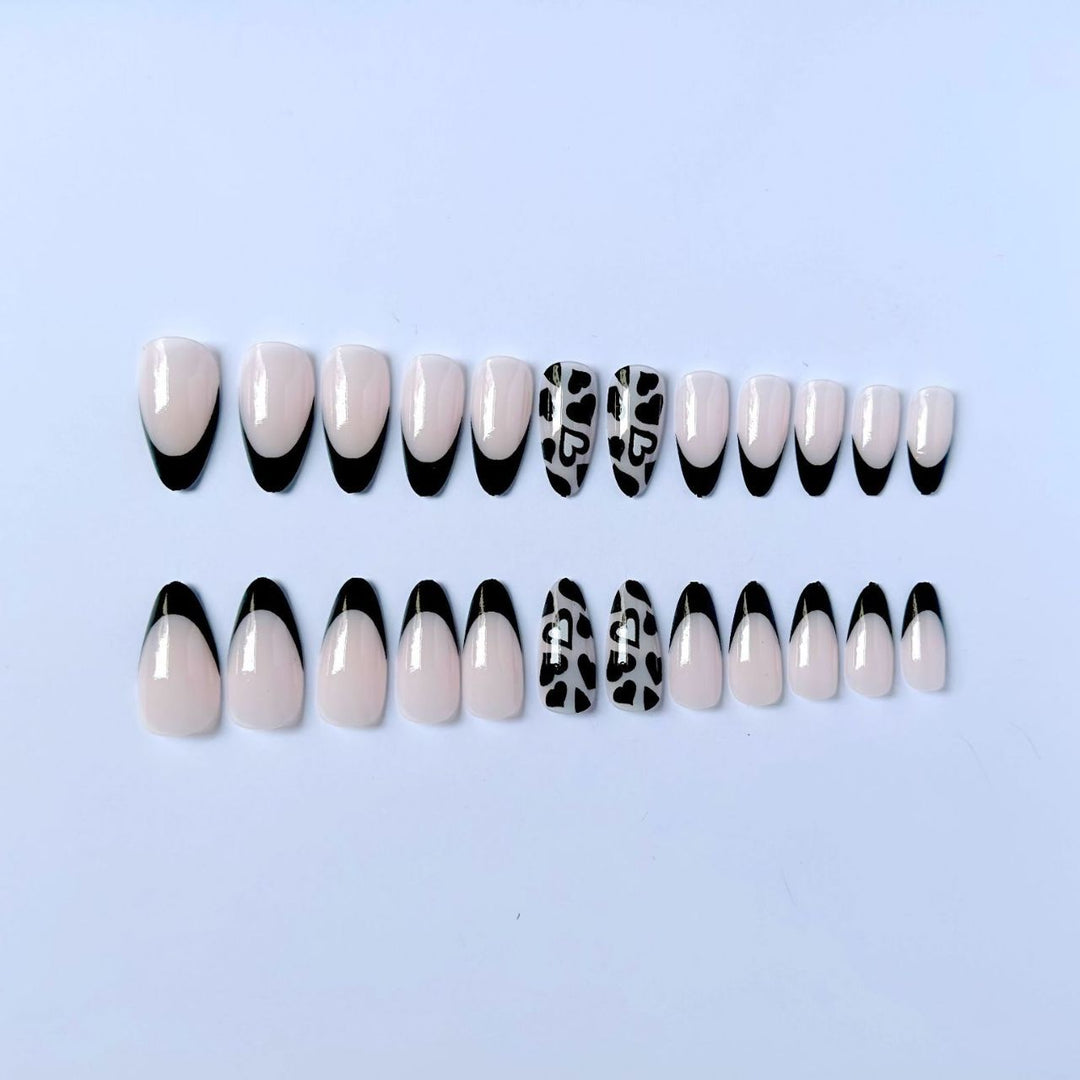Elegant Pointed French Tip Nail Art Set