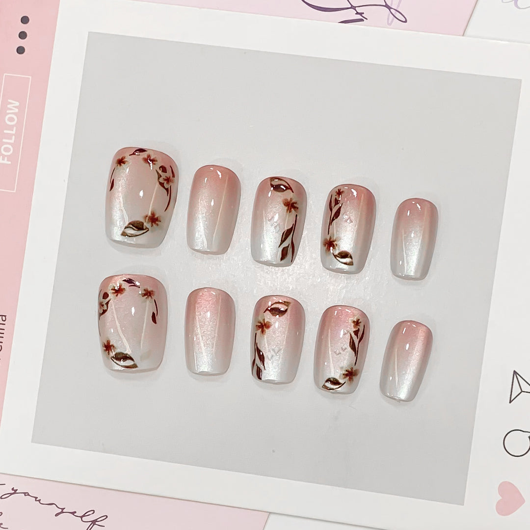 Artistic nail tips with floral accents Stornfield