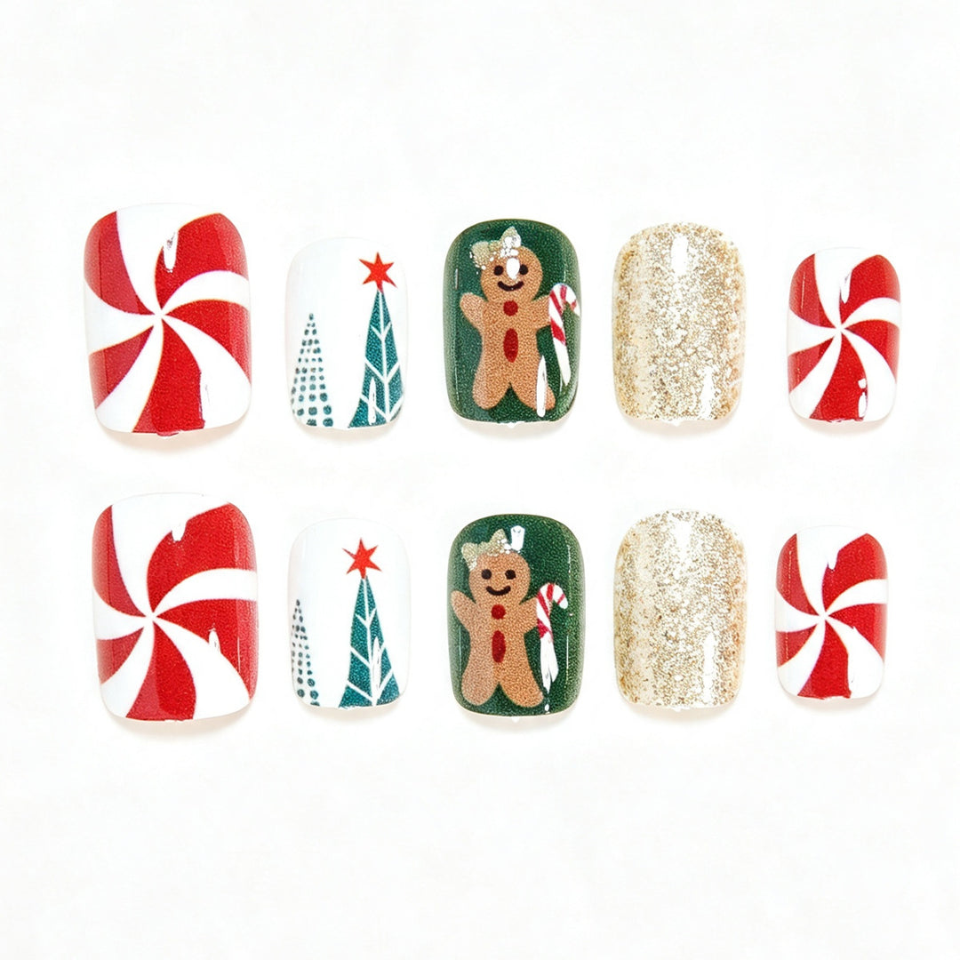 Decorative Holiday-Themed Press-On Nails Stornfield