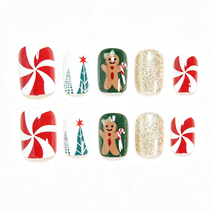 Decorative Holiday-Themed Press-On Nails Stornfield