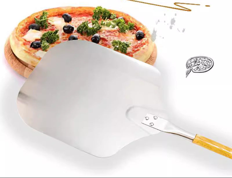 commercial aluminum pizza peel with long wooden handle Stornfield