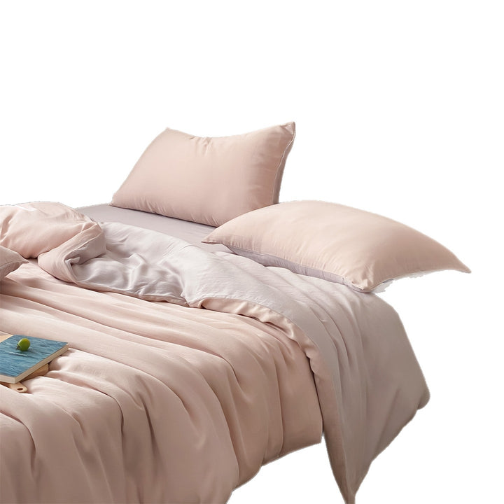 Reversible Cotton Sateen Duvet Cover and Pillowcase Set