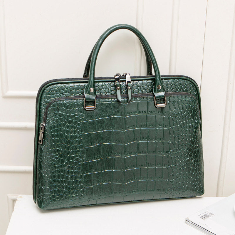 Elegant Laptop Briefcase in Crocodile Look Stornfield