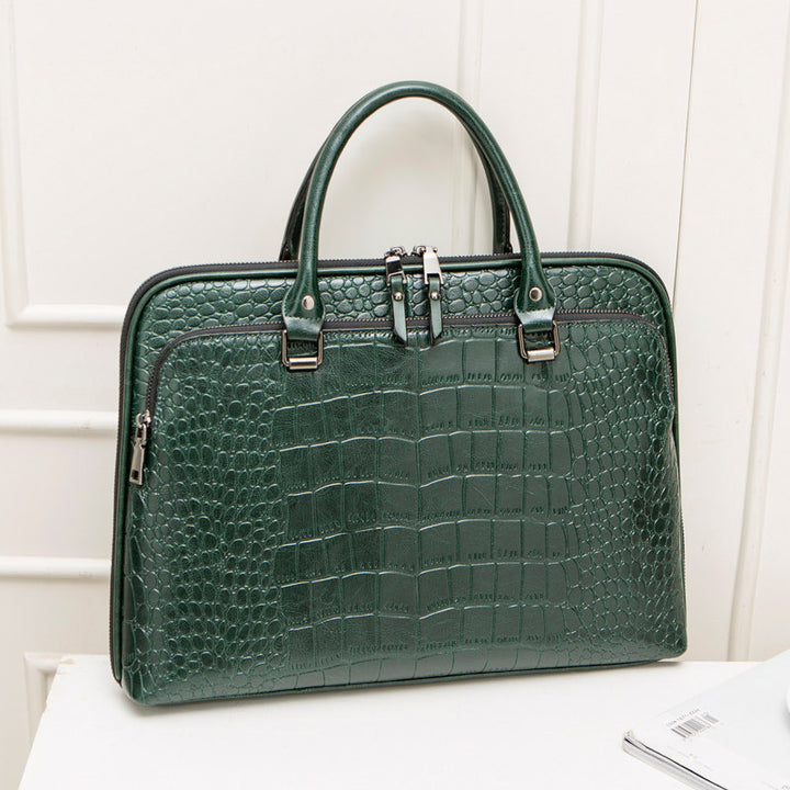Elegant Laptop Briefcase in Crocodile Look Stornfield
