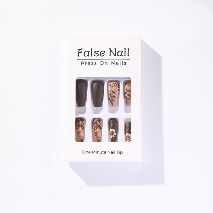 Fake Nail Set with Elegant Floral Designs Stornfield