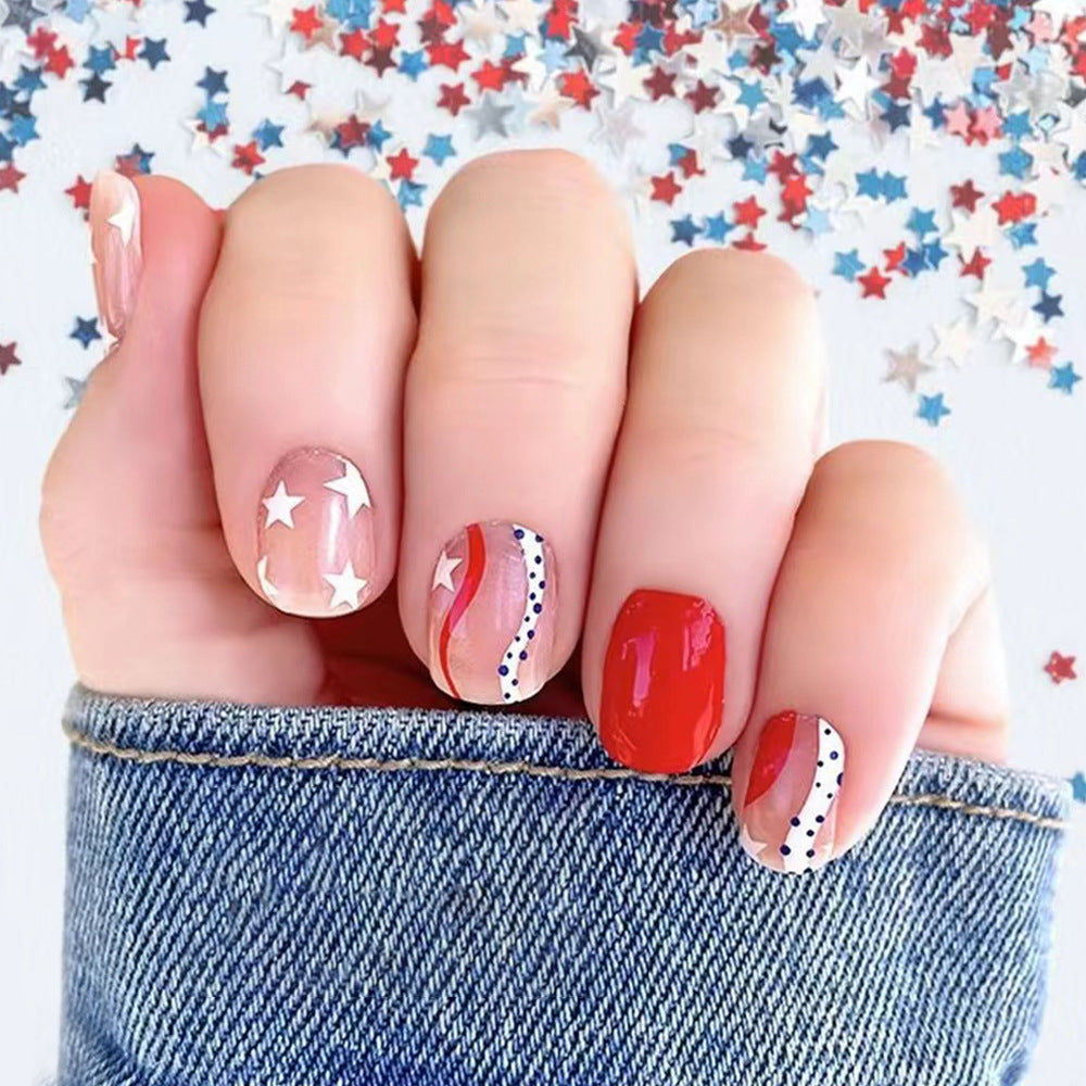 Patriotic Themed Press-On Nail Art Set Stornfield