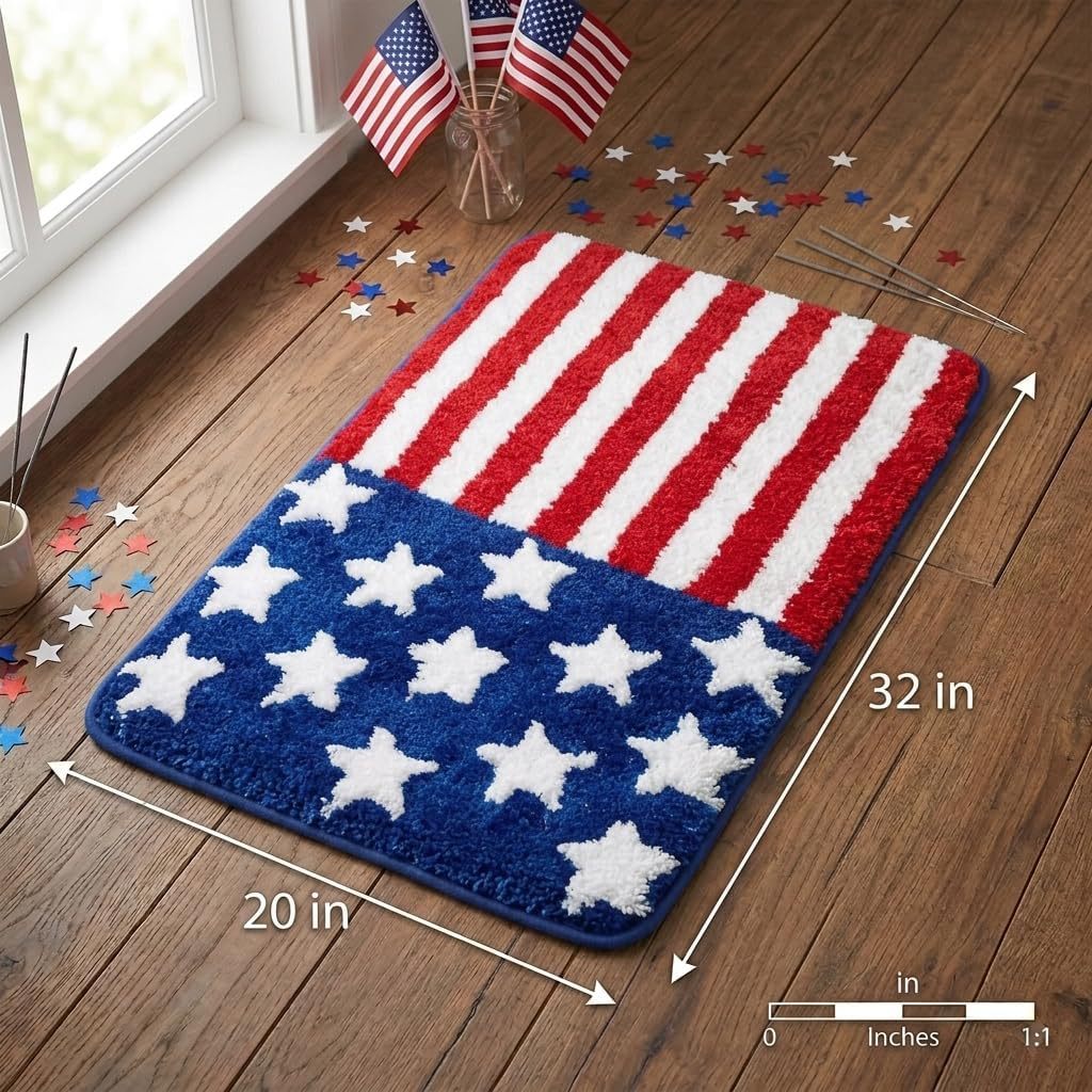 Patriotic Themed Bath Mat Stornfield