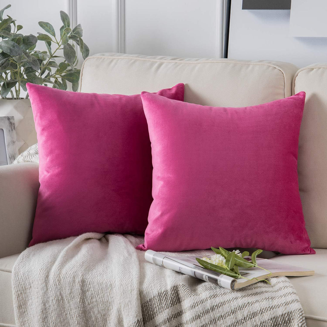 Plush Velvet Lumbar and Square Throw Pillow Covers