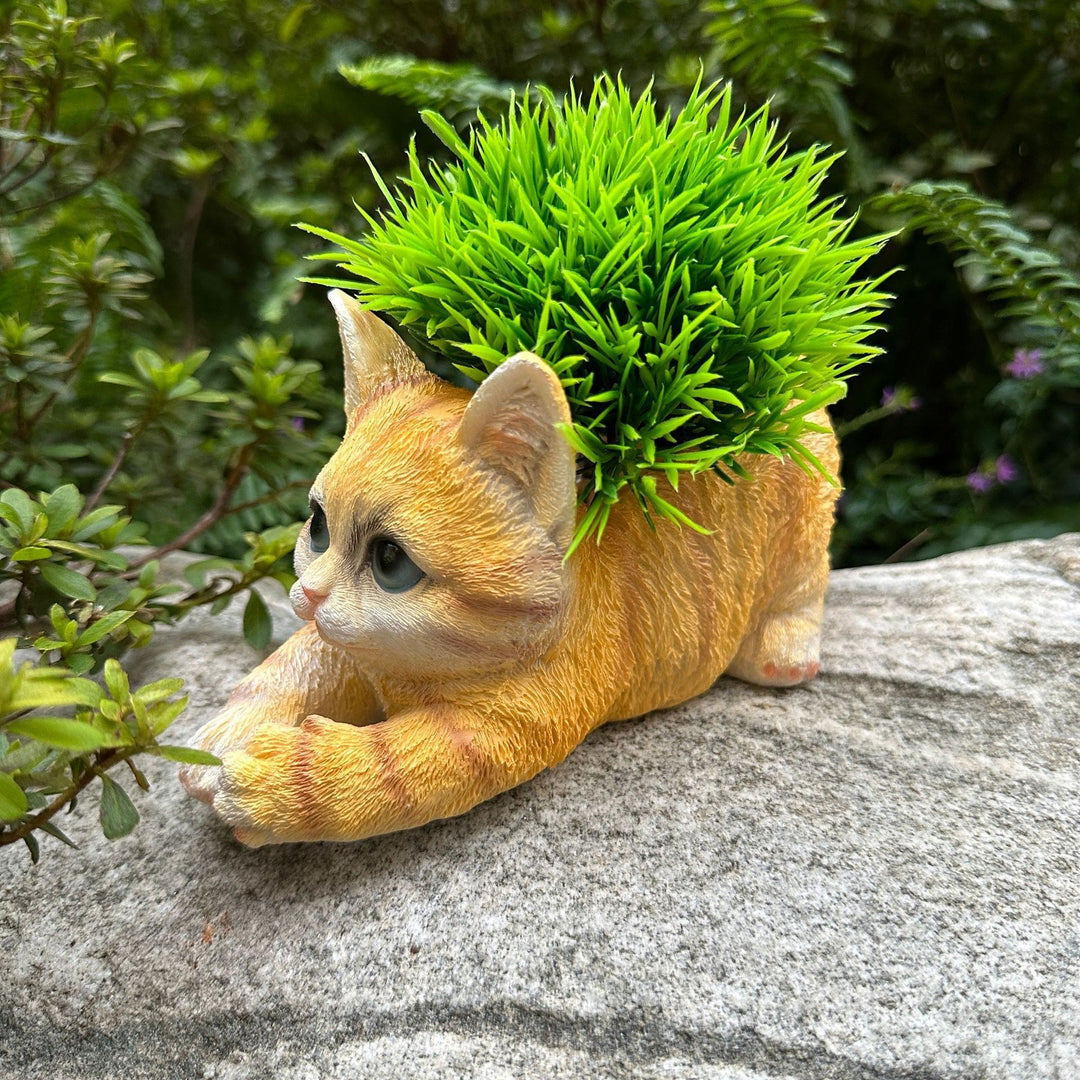 Decorative cat with plant pot Stornfield