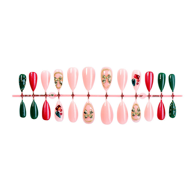 Artificial nail set with festive decorative details Stornfield