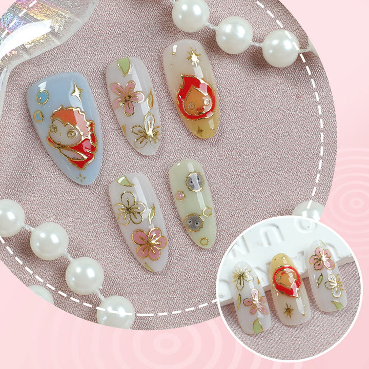 Artistic Character-Themed Press-On Nail Art Set Stornfield