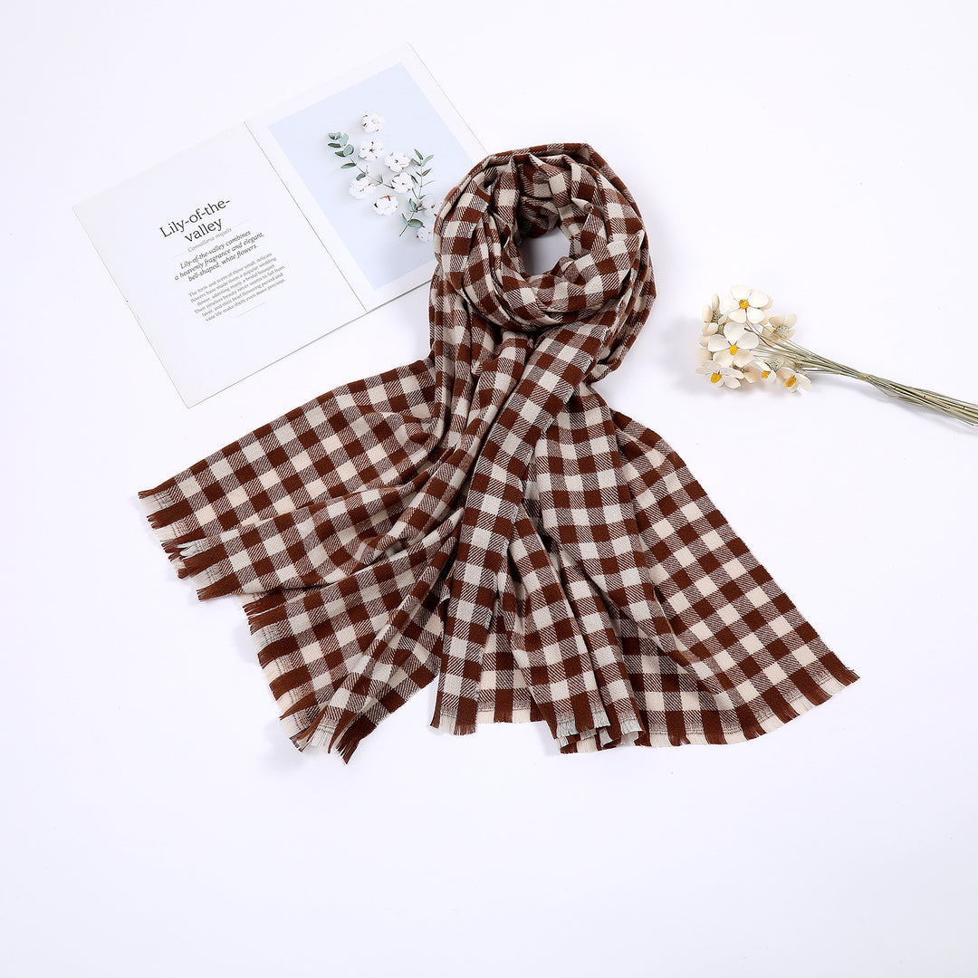 Ladies comfortable check scarf Stornfield