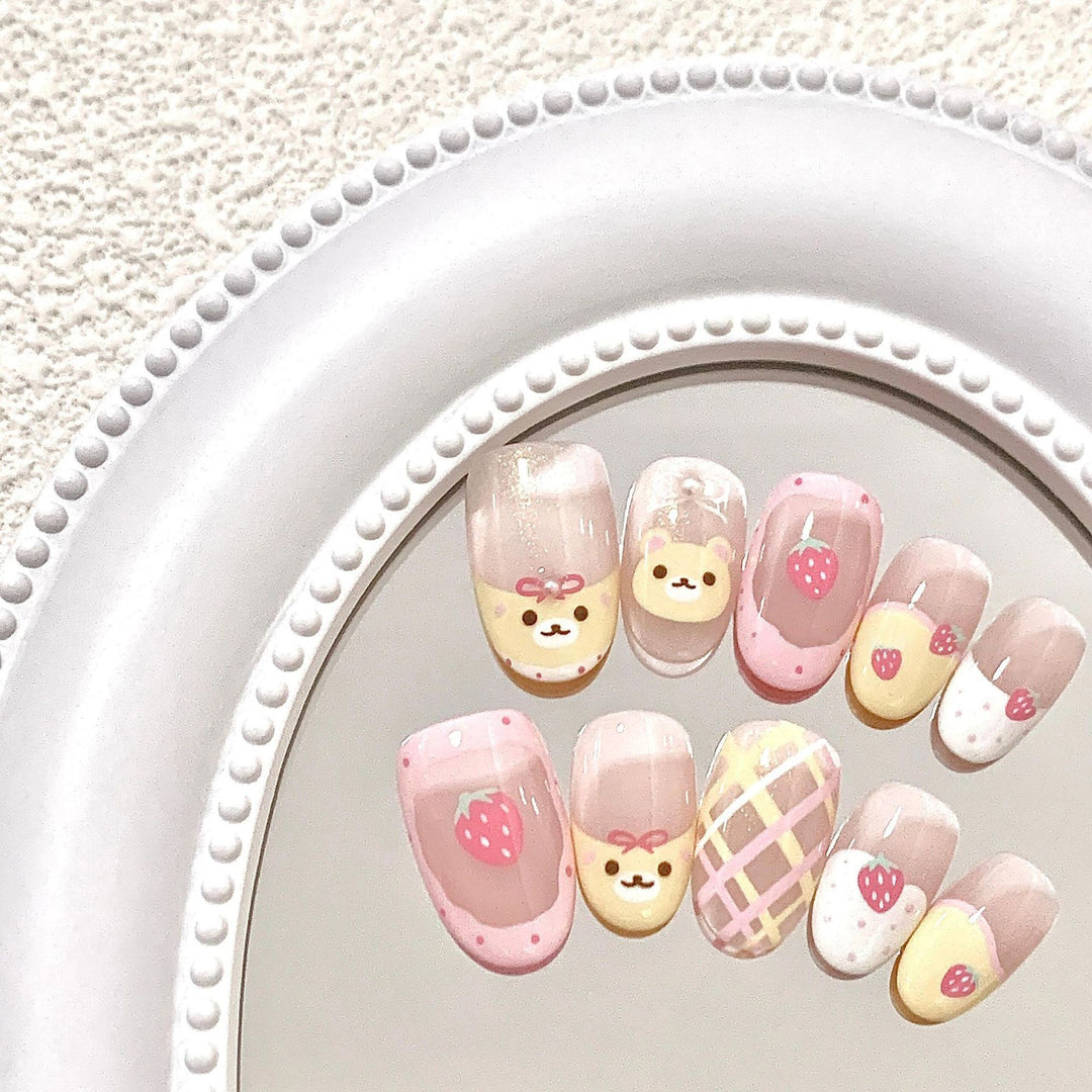 Glossy Natural Finish Press-On Nail Set