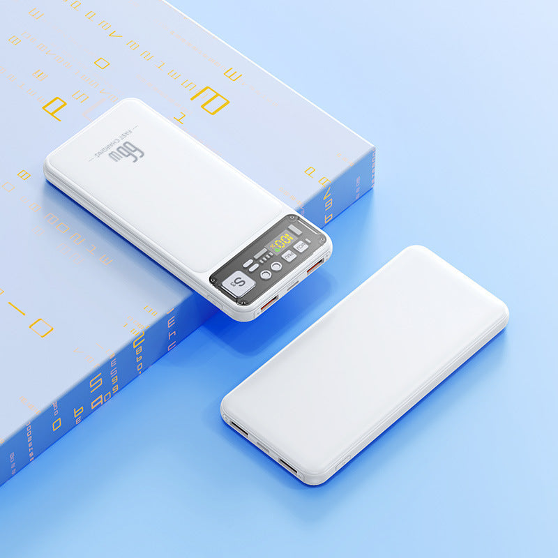 Power bank with integrated cable system and digital charging display Stornfield