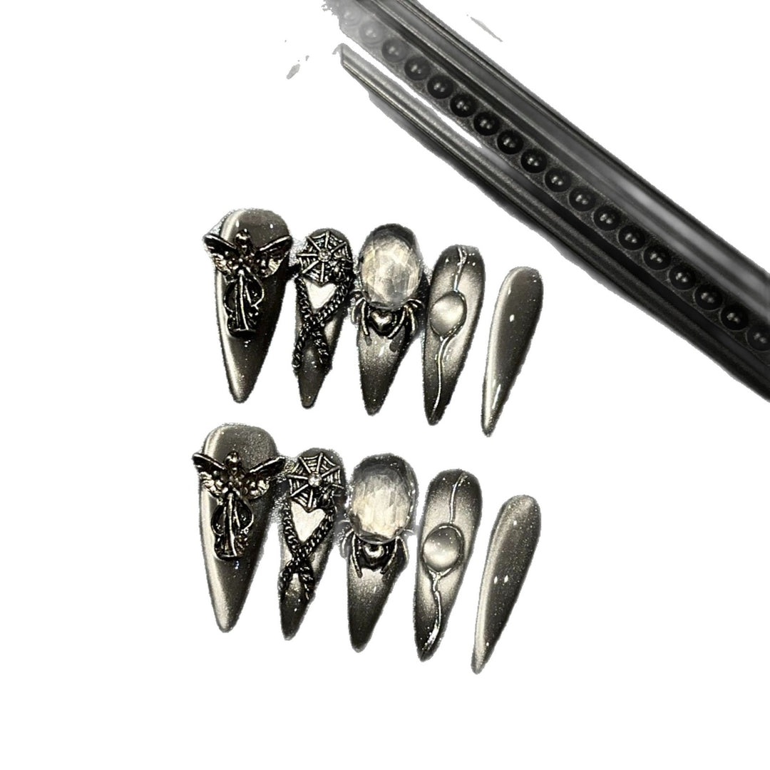 Artistic Gothic-Inspired Press-On Nail Set 1790730532