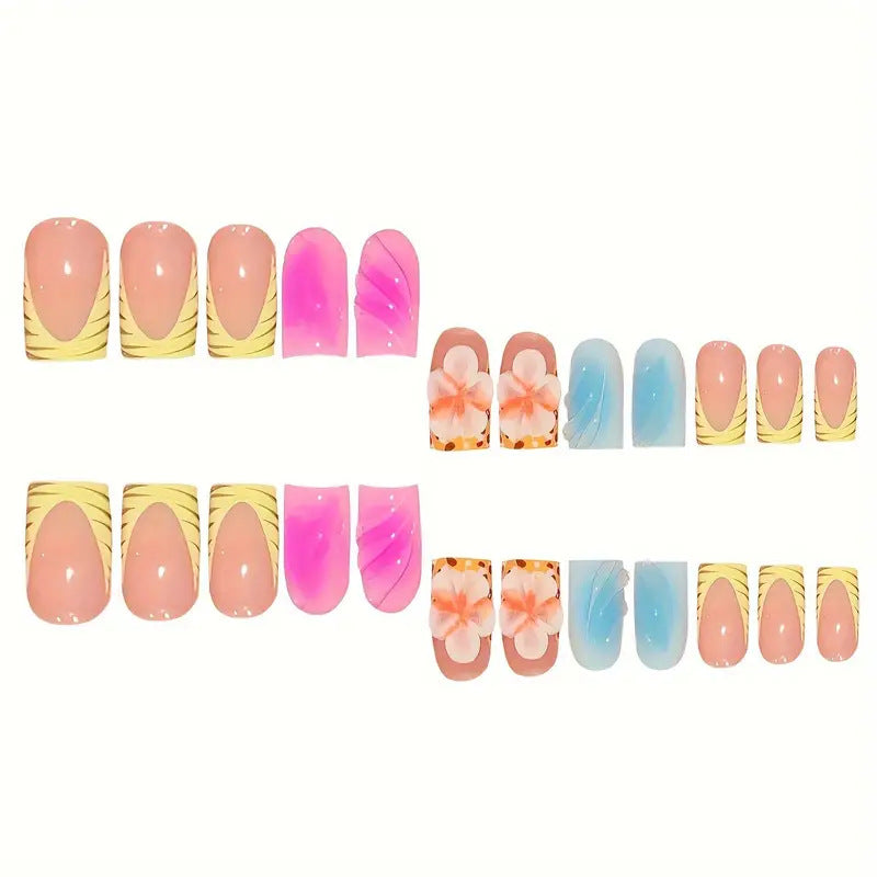 Tropical Floral Acrylic Nail Art Set Stornfield